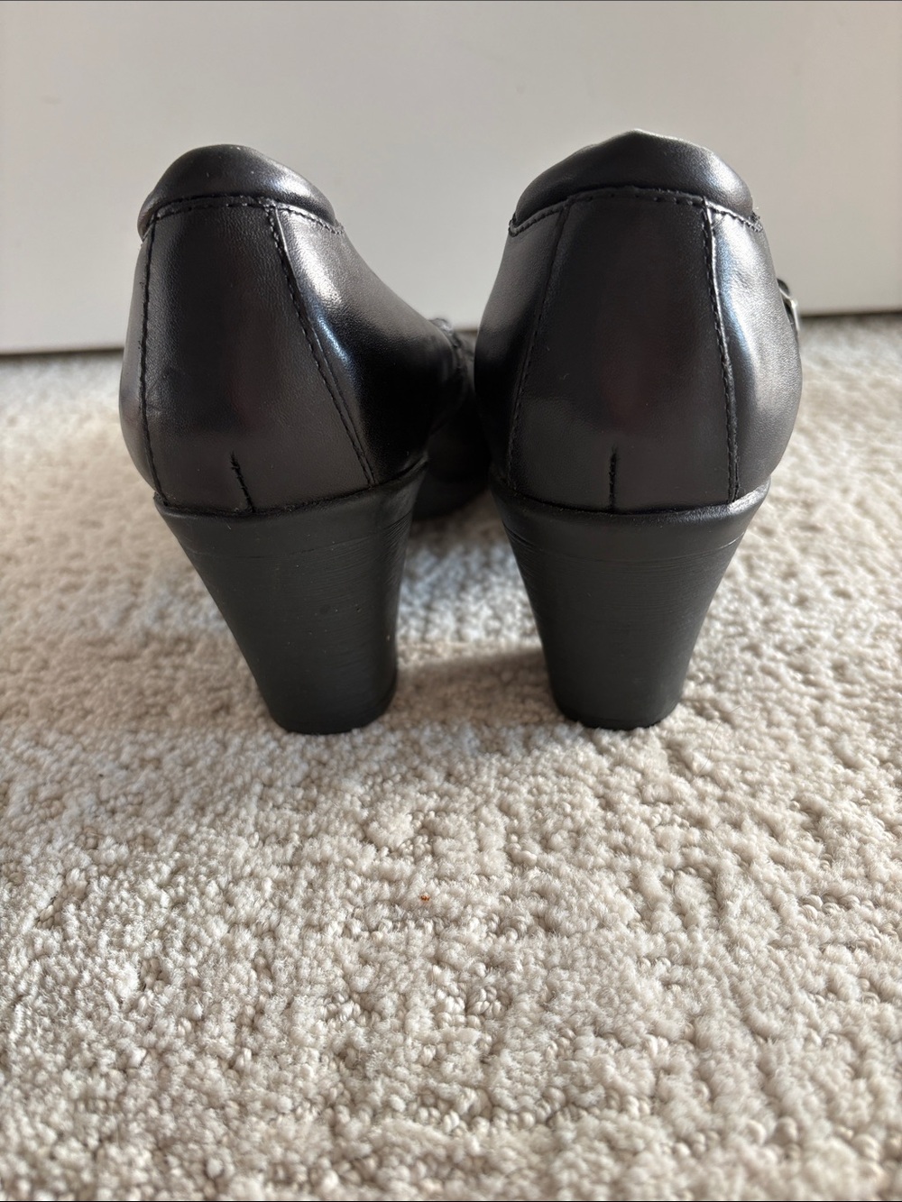 Vintage 2010 Clark Bendables Classic Black Mary Jane Heel with Double Buckle 7M - Picture 4 of 9